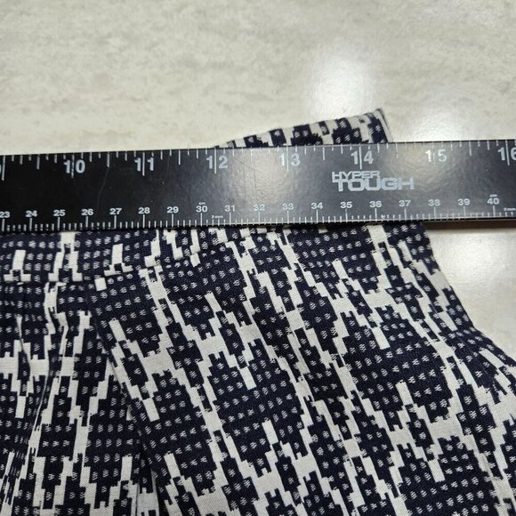 J.Crew‎ Skirt Womens 8 Blue White Geometric Textured Lined Zip Pockets Pleated - Picture 7 of 11